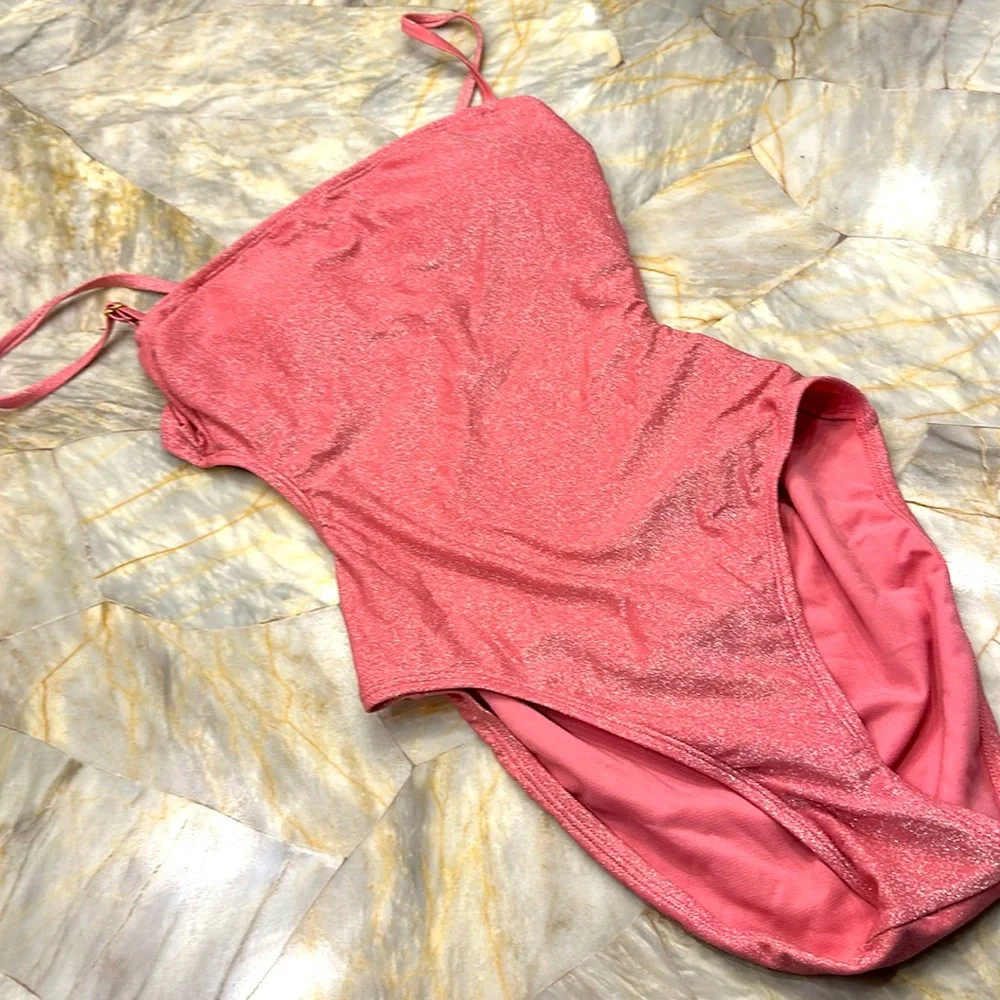 No Boundaries Lurex Cut Out One-Piece Swimsuit size Small (3-5) New Without Tags - Picture 5 of 6